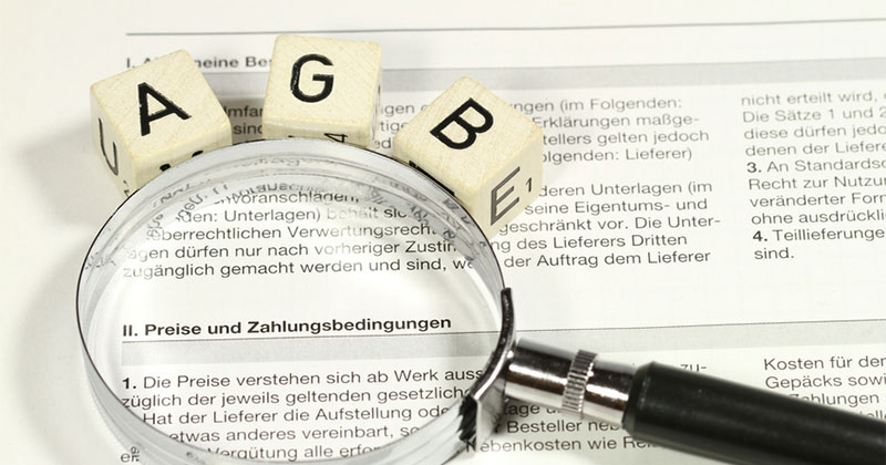 AGB in Papierform